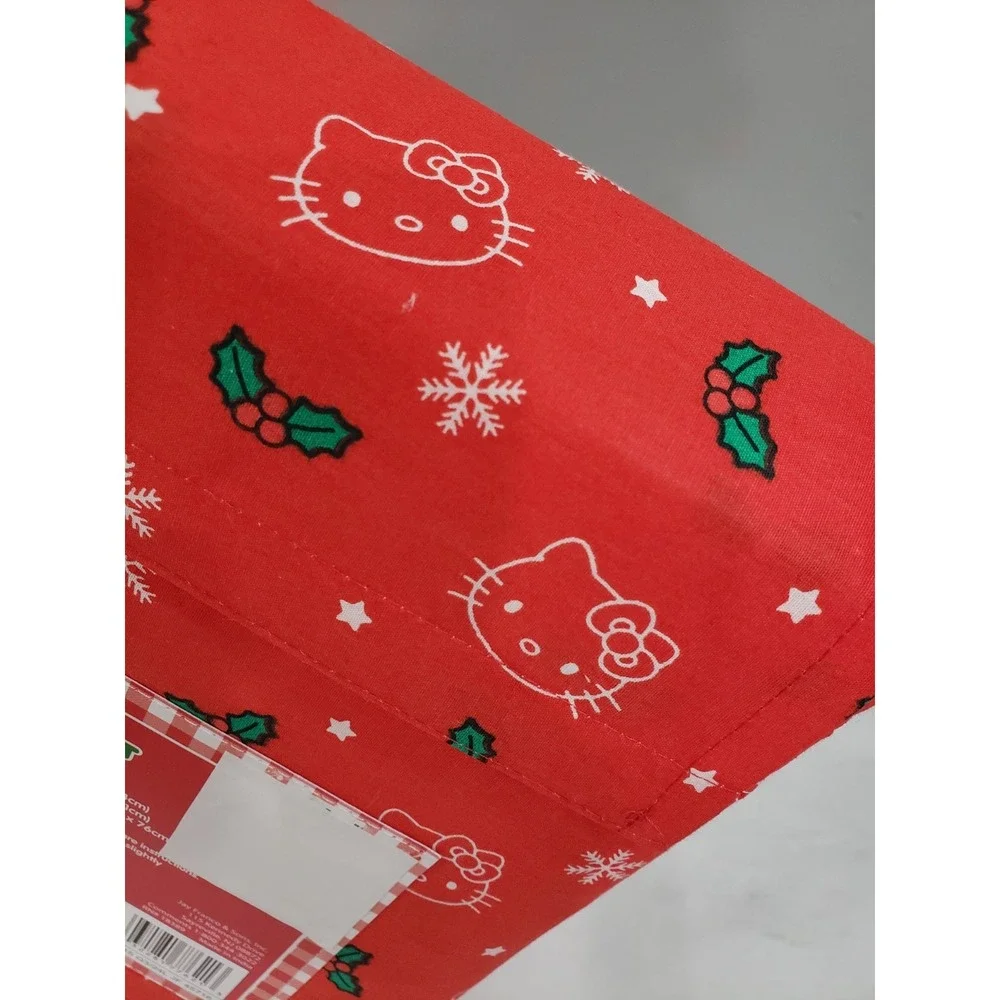 HELLO KITTY Christmas Holly FULL Size‎ 100% Cotton Red Sheet Set (snowflake)